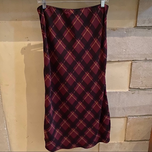 Plaid Midi Slip Skirt - Picture 9 of 12